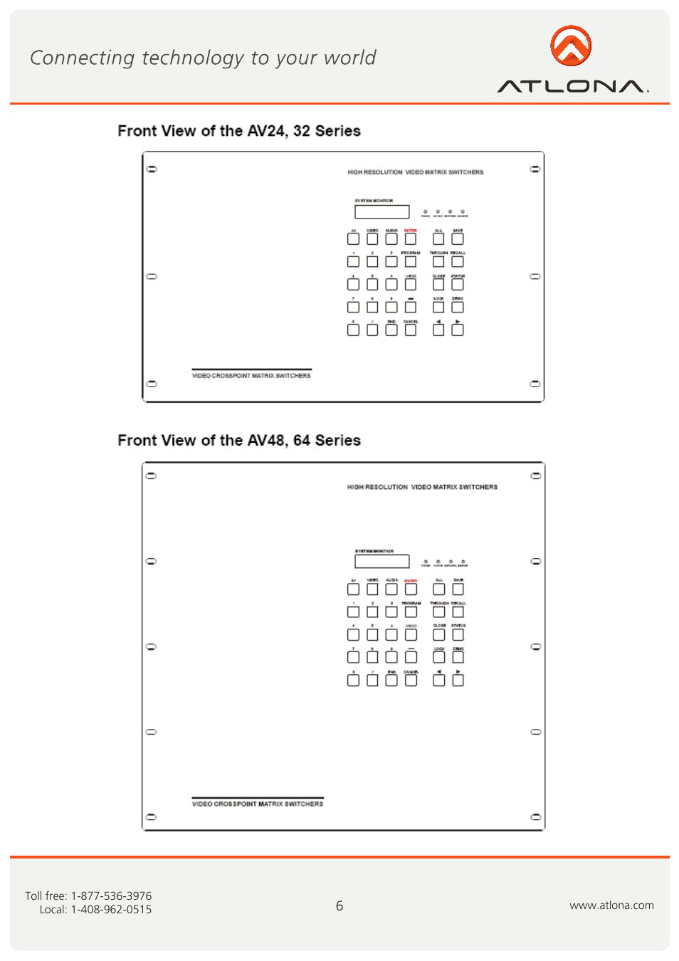Atlona AT VIDEO MATRIX User Manual | Page 7 / 33