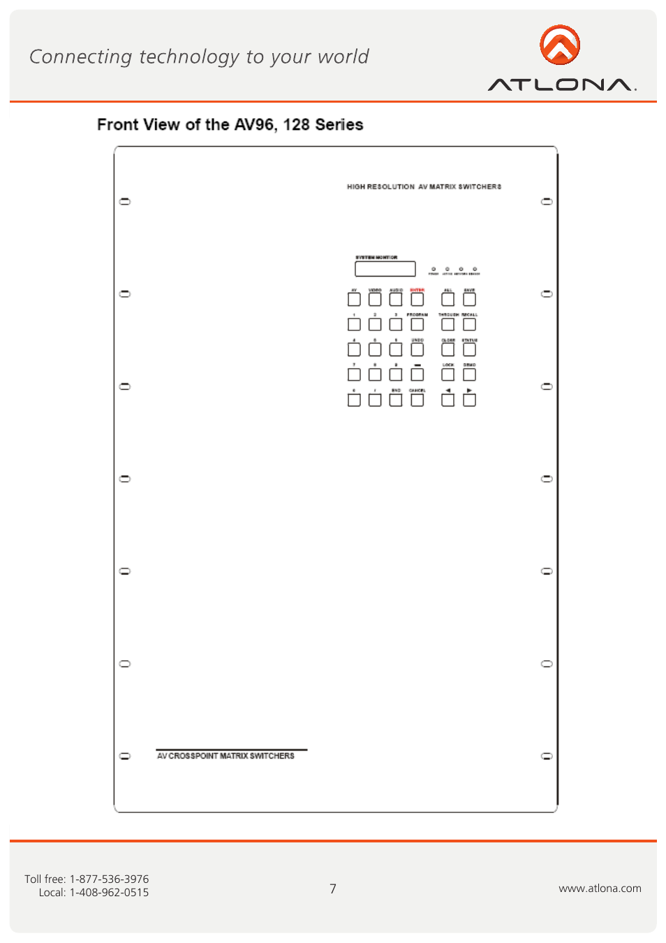 Atlona AT VIDEO MATRIX User Manual | Page 8 / 33