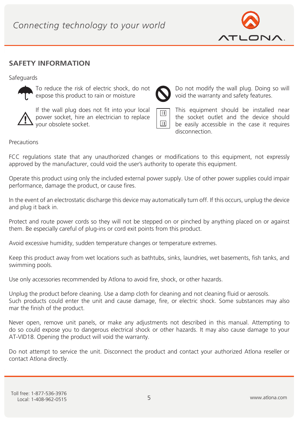 Atlona AT VID18 User Manual | Page 6 / 8