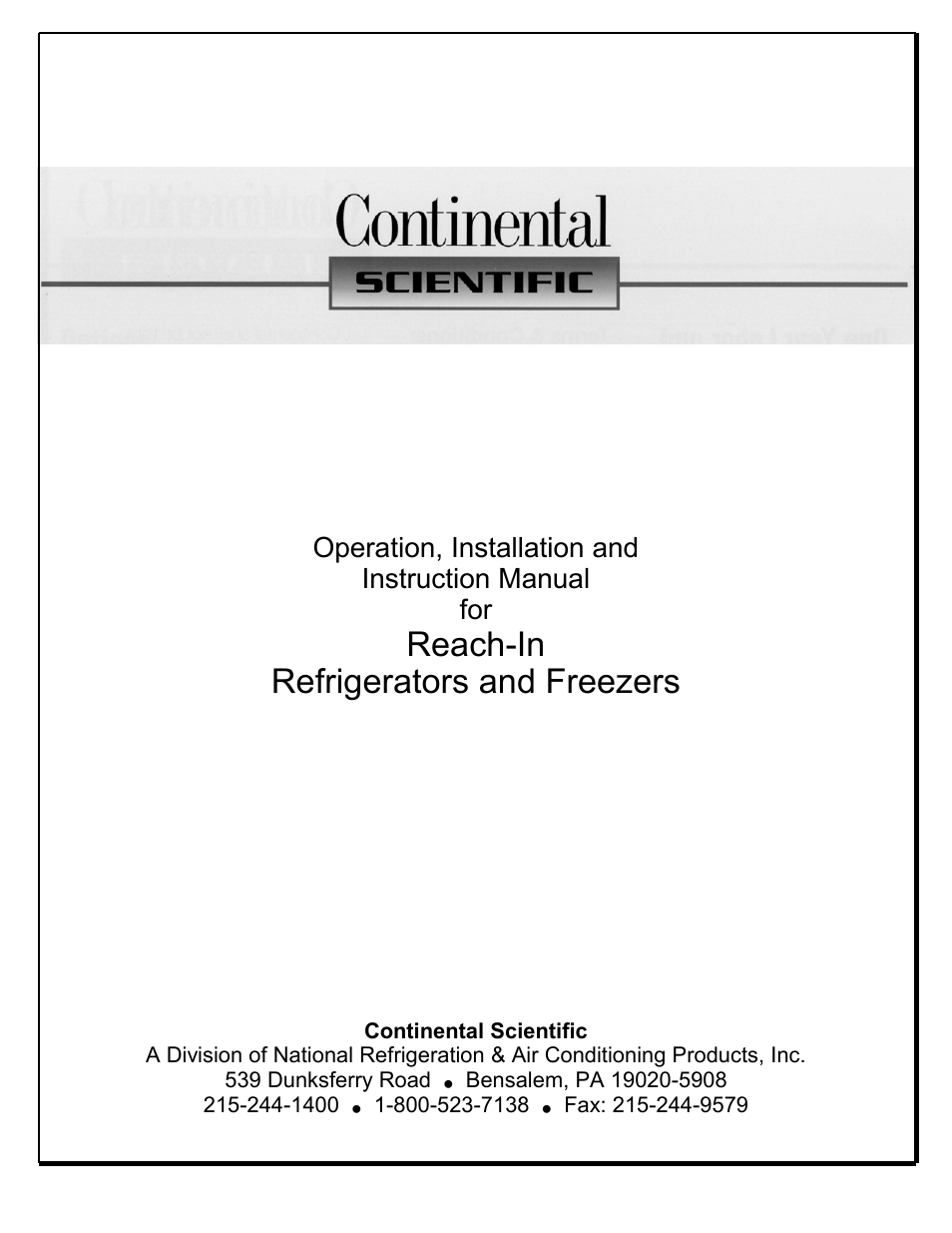 Continental Refrigerator Refrigerators and Freezers User Manual | 36 pages