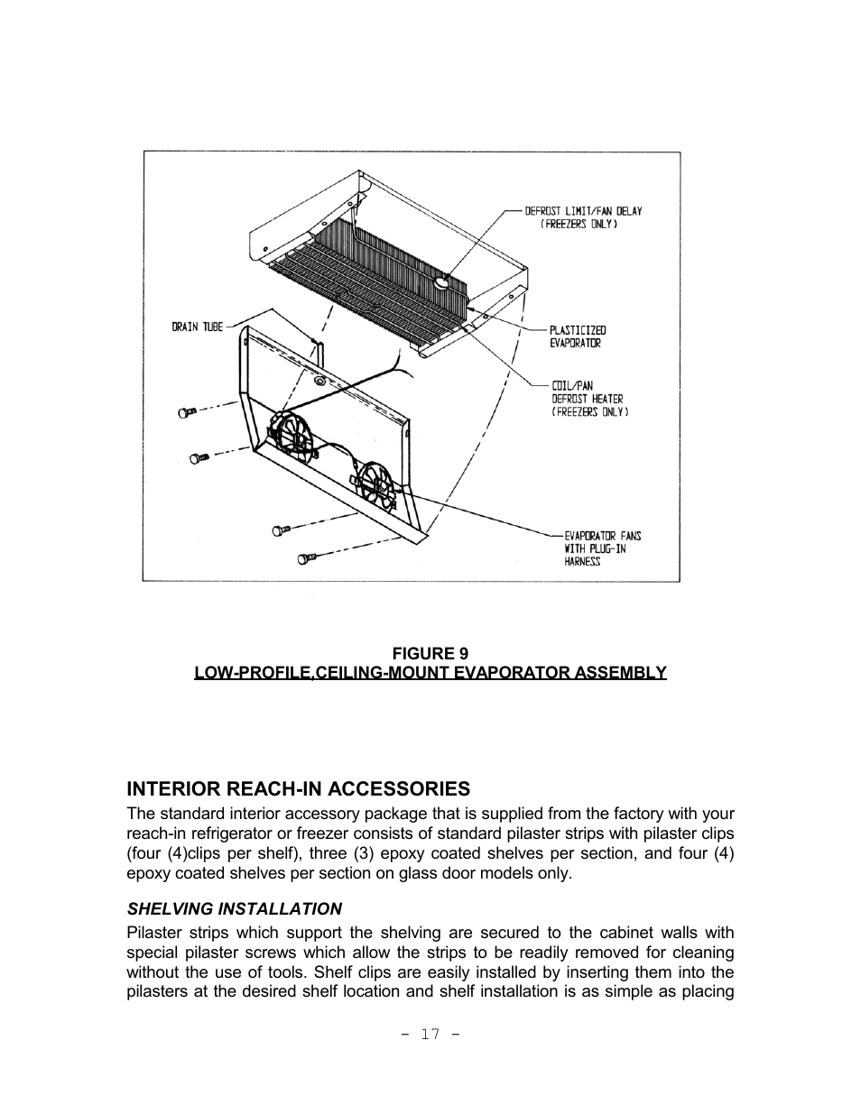 Interior reach-in accessories, Shelving installation | Continental Refrigerator Refrigerators and Freezers User Manual | Page 20 / 36