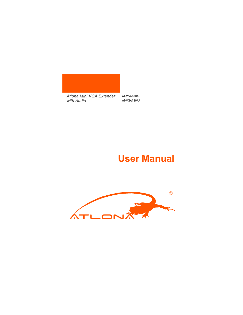 Atlona AT VGA180ASR User Manual | 7 pages