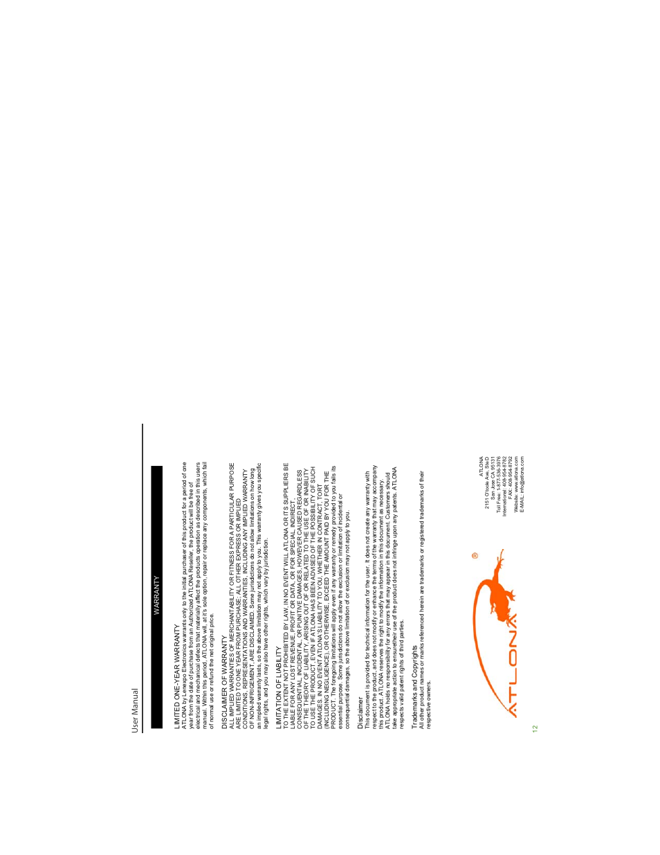 User manual | Atlona AT VGA180ASR User Manual | Page 7 / 7