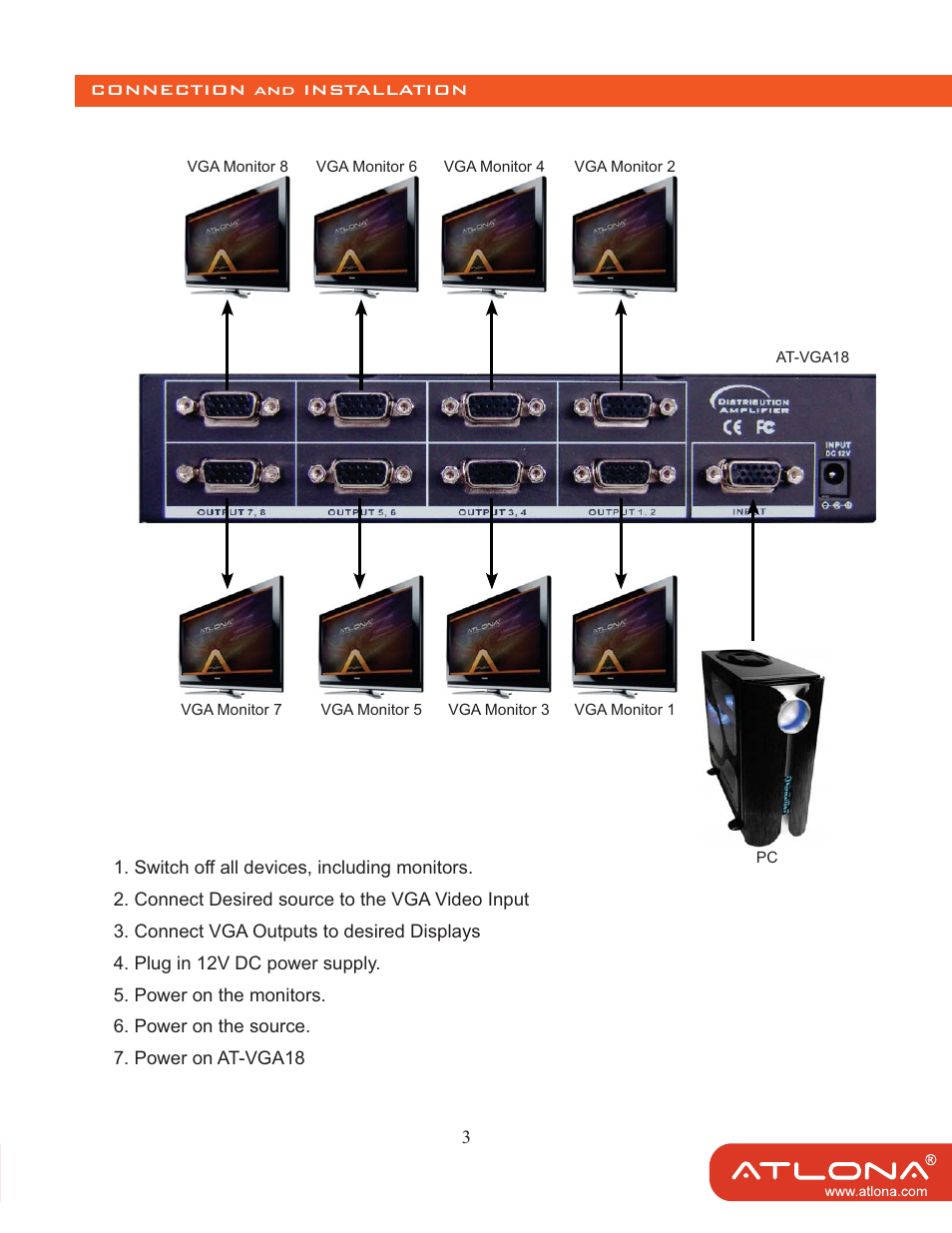 Atlona AT VGA18 User Manual | Page 5 / 8