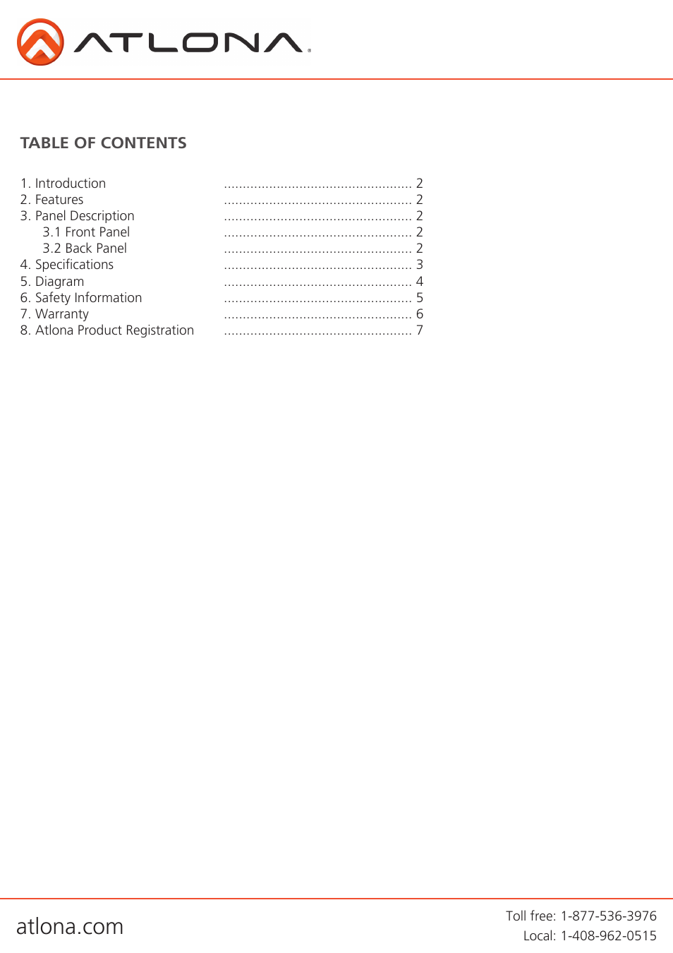 Atlona AT VGA12A 14A 18A User Manual | Page 2 / 8