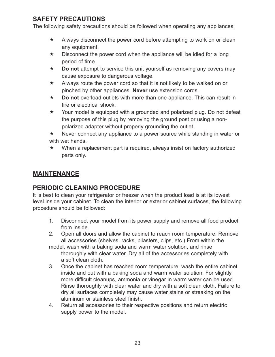 Continental Refrigerator 102004 User Manual | Page 23 / 39