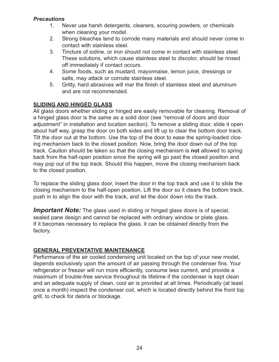 Continental Refrigerator 102004 User Manual | Page 24 / 39