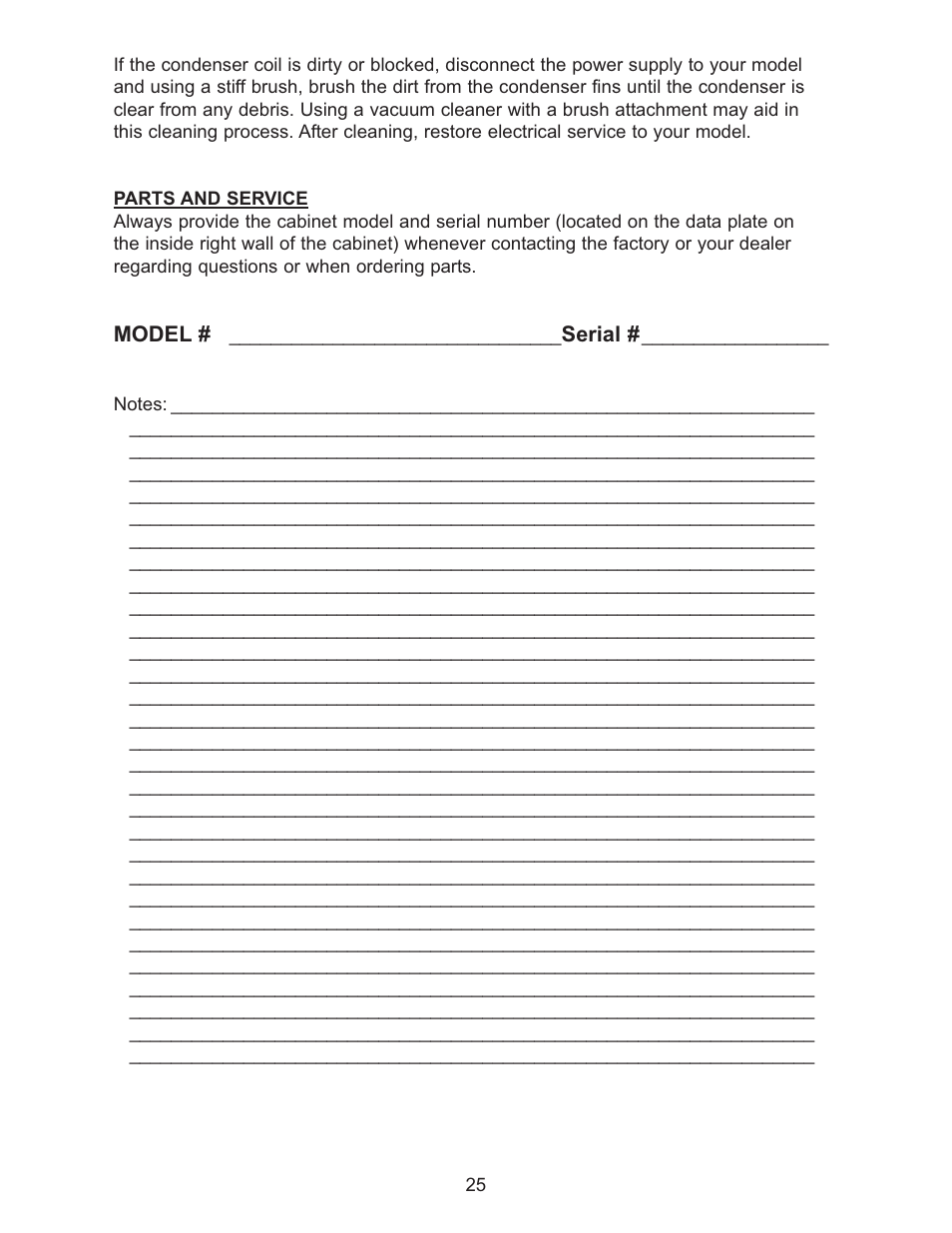 Continental Refrigerator 102004 User Manual | Page 25 / 39