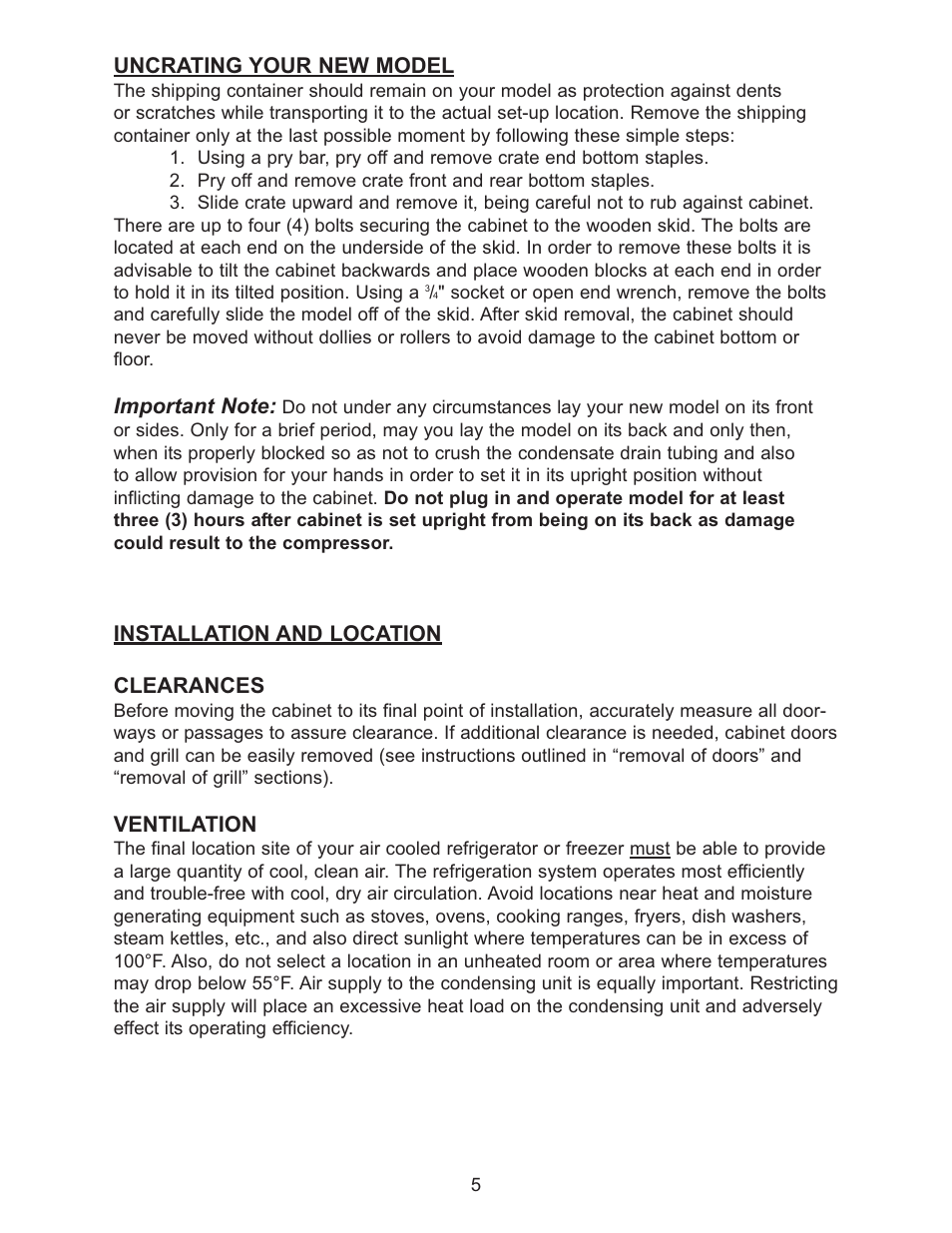 Continental Refrigerator 102004 User Manual | Page 5 / 39