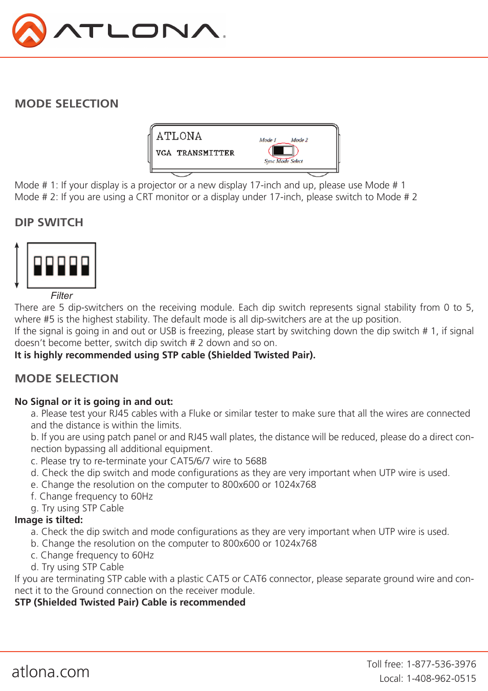 Atlona AT VGA100 WPVGA User Manual | Page 5 / 10