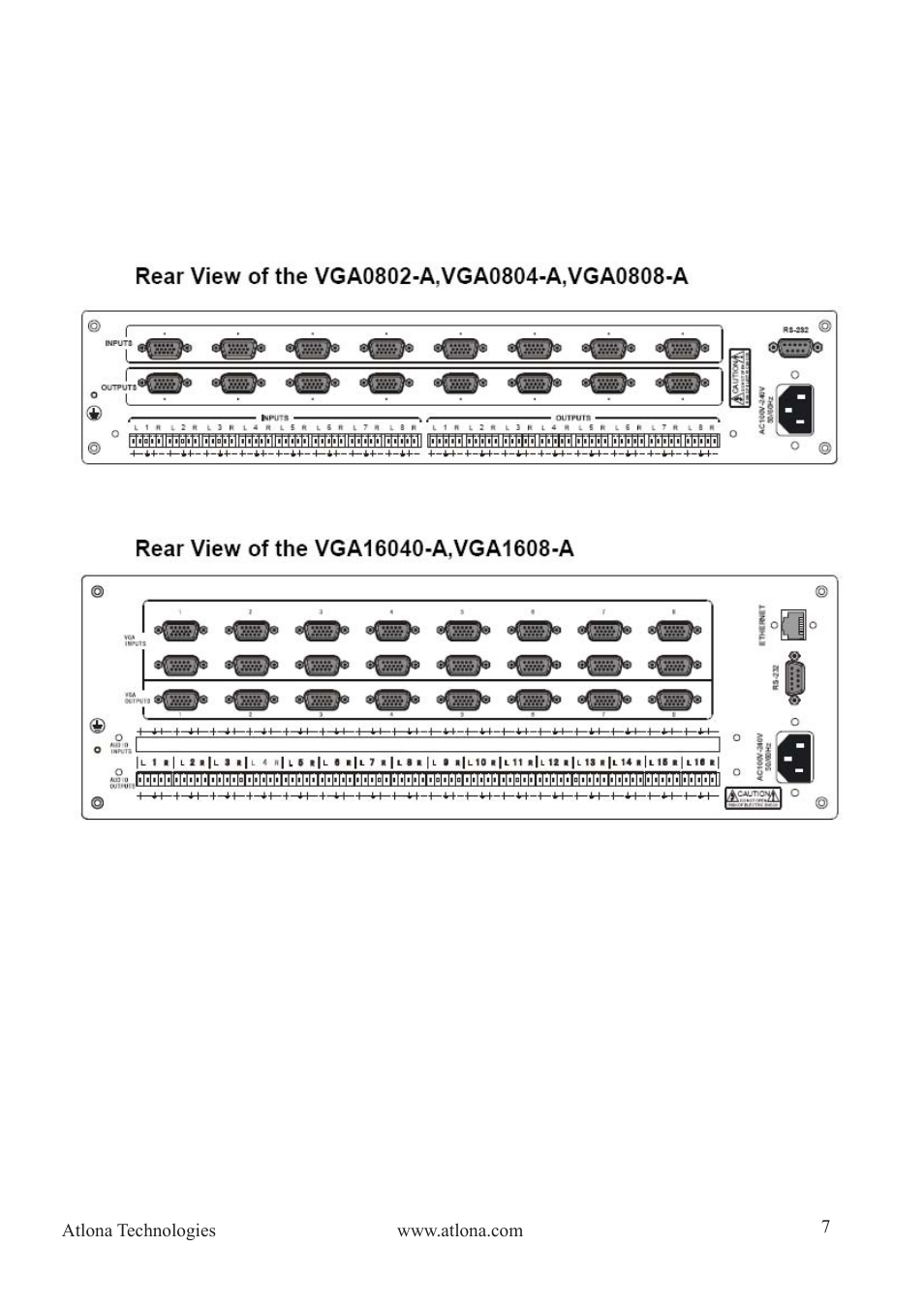Atlona AT VGA MATRIX User Manual | Page 7 / 24