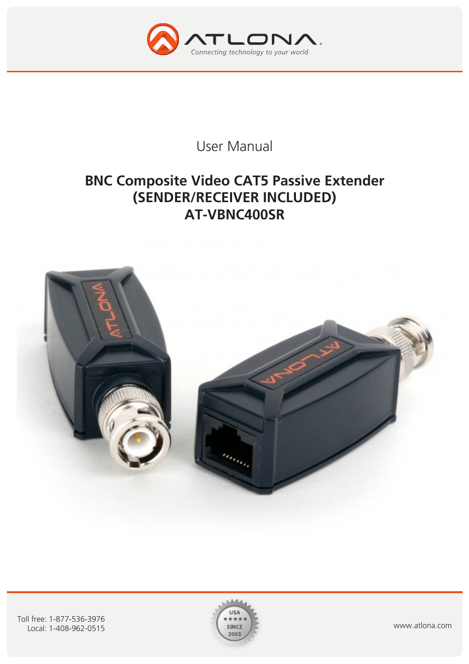 Atlona AT VBNC400SR User Manual | 7 pages