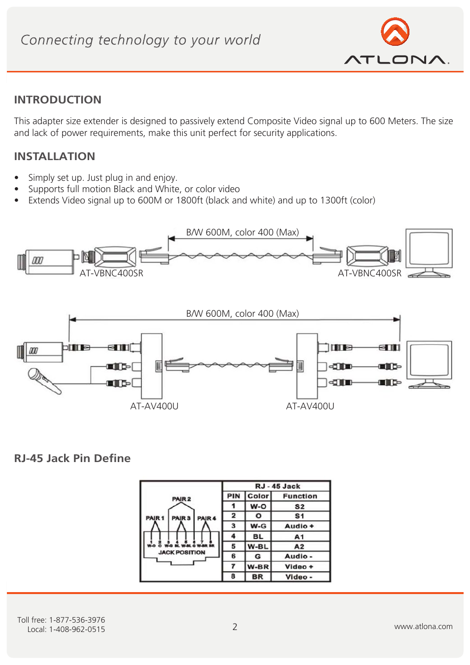Atlona AT VBNC400SR User Manual | Page 2 / 7