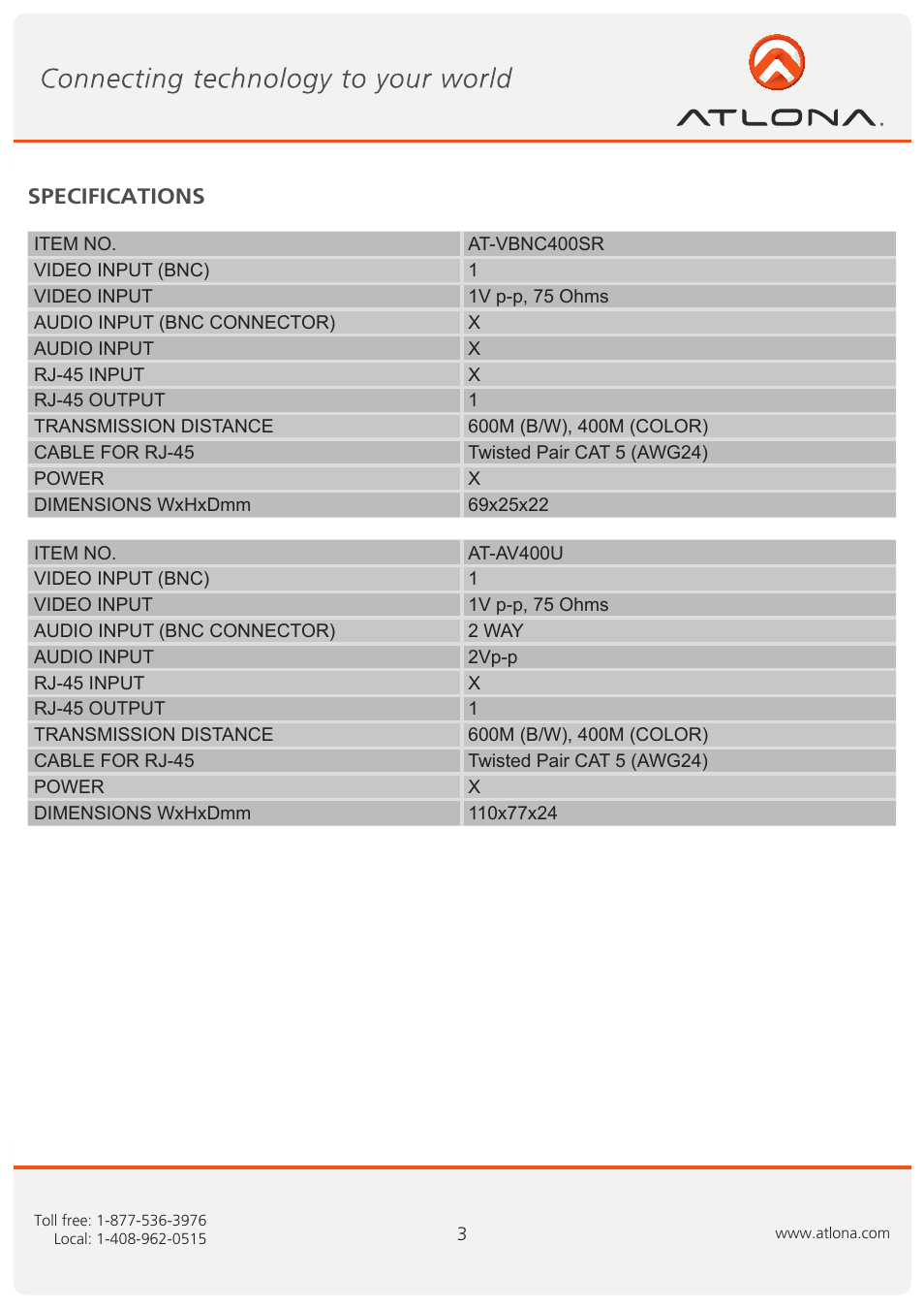 Atlona AT VBNC400SR User Manual | Page 3 / 7