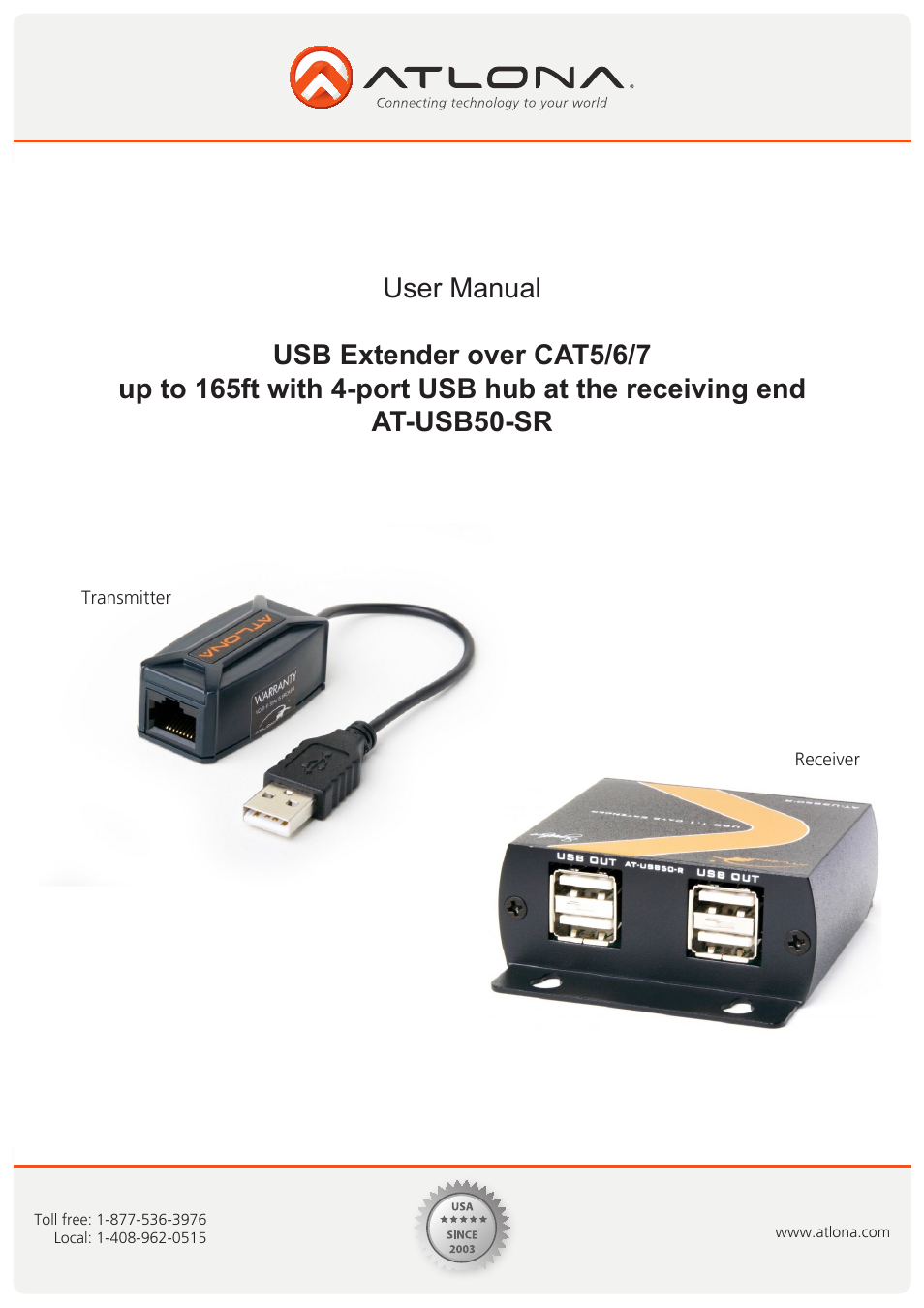 Atlona AT USB50 SR User Manual | 8 pages