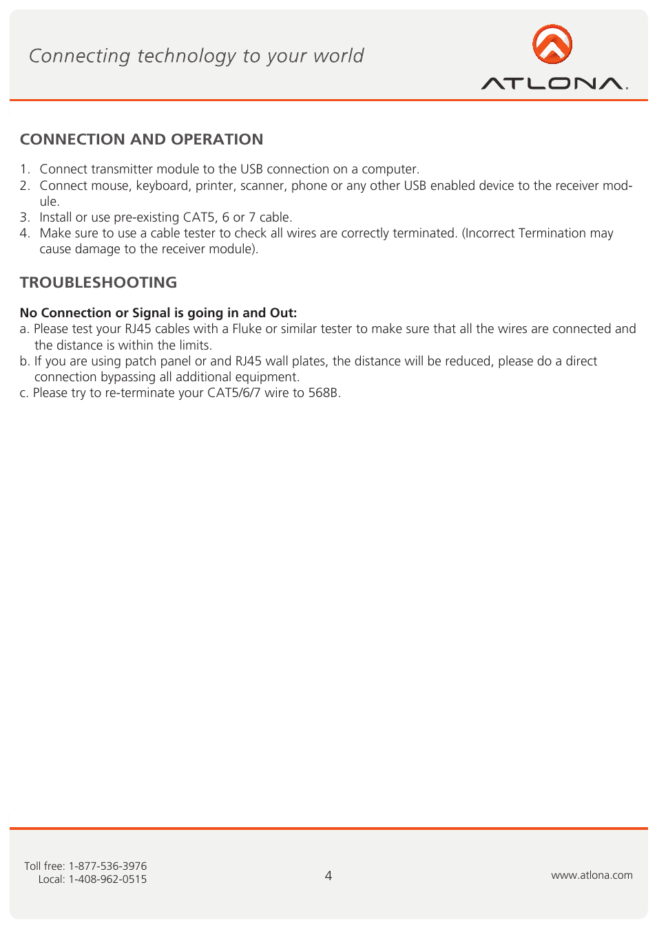 Atlona AT USB50 SR User Manual | Page 5 / 8