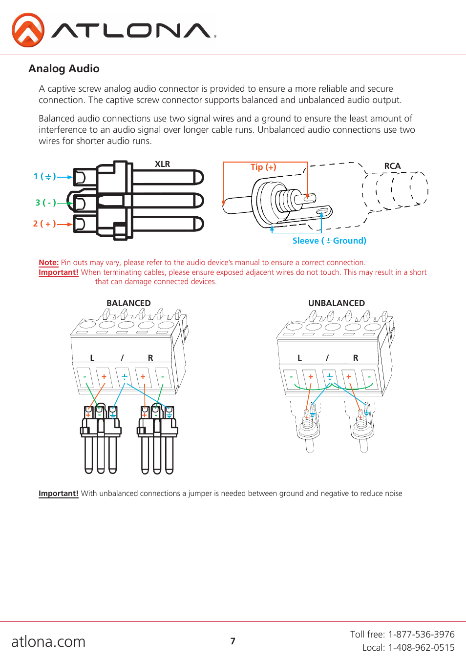 Analog audio | Atlona AT UHD SW 52ED User Manual | Page 7 / 21