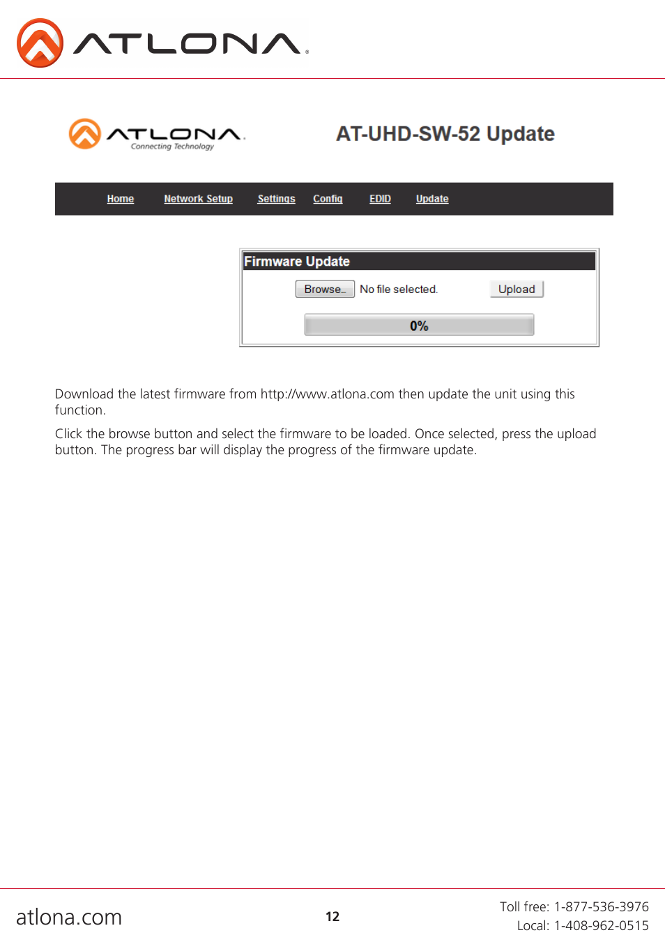Atlona AT UHD SW 52 User Manual | Page 12 / 20