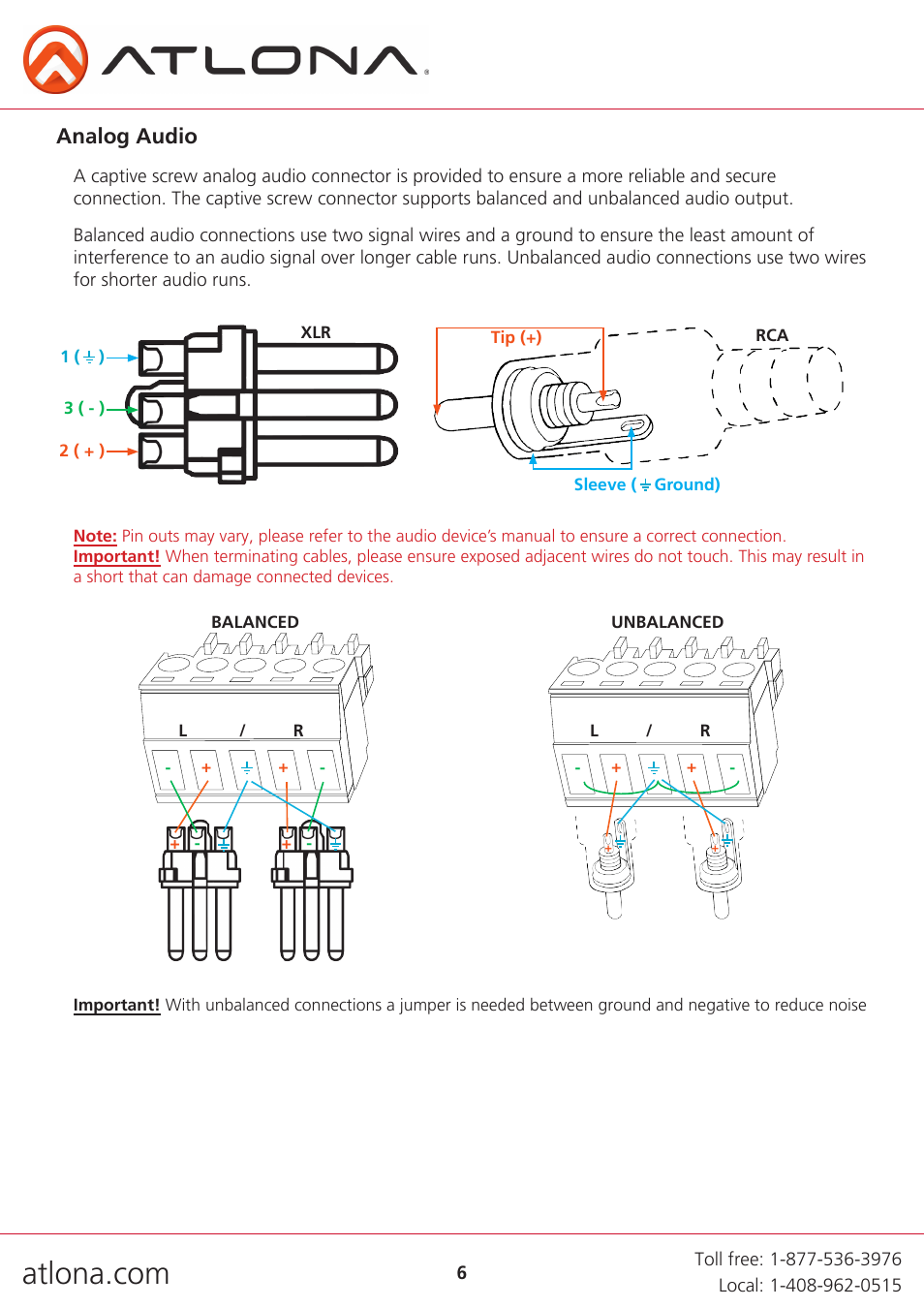 Analog audio | Atlona AT UHD SW 52 User Manual | Page 6 / 20