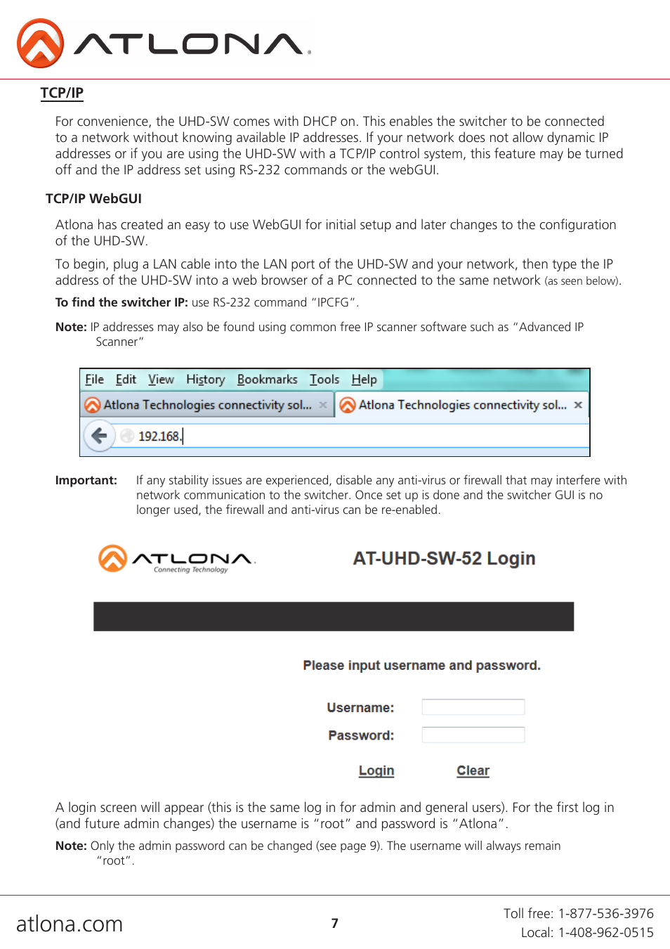 Atlona AT UHD SW 52 User Manual | Page 7 / 20