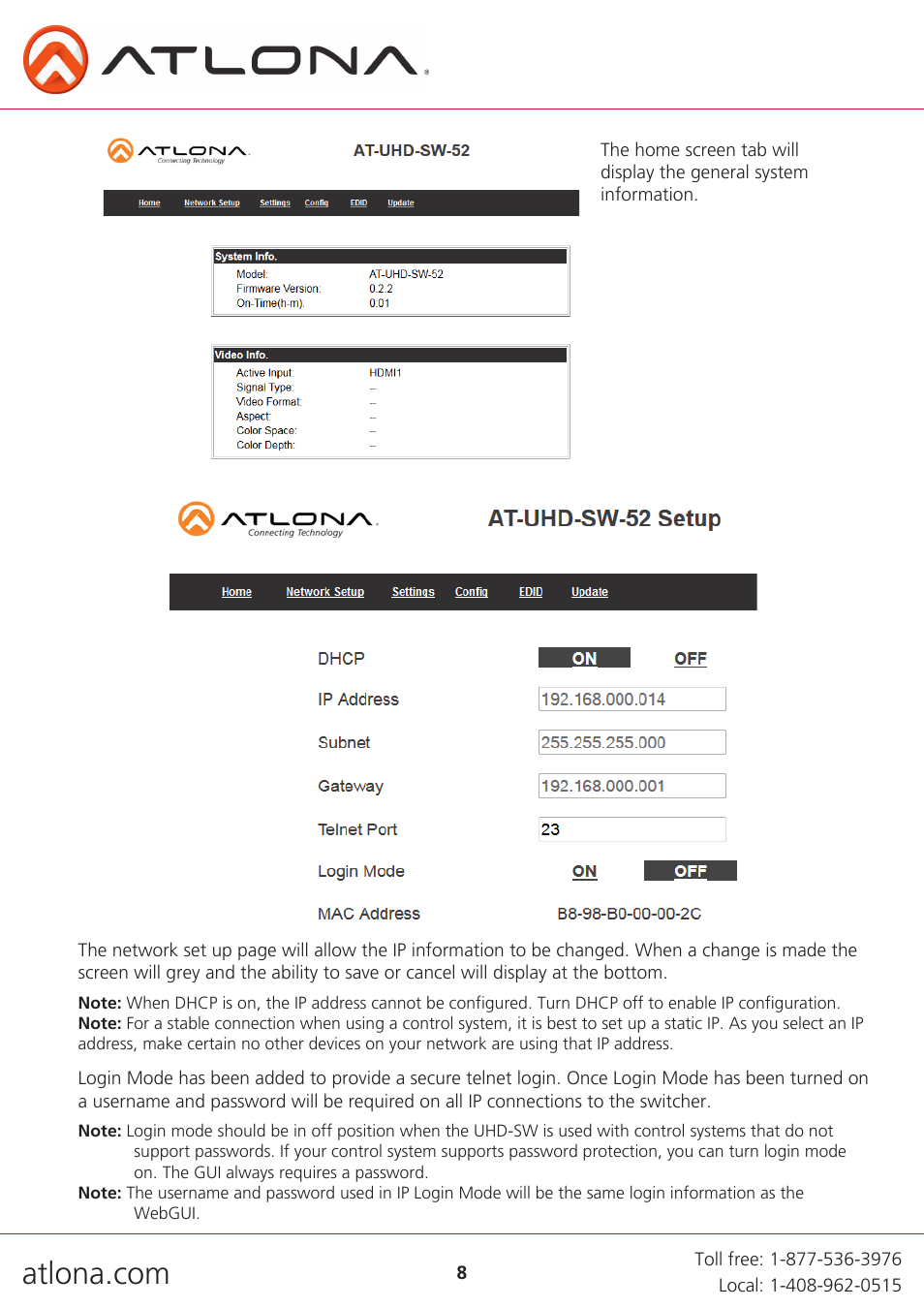 Atlona AT UHD SW 52 User Manual | Page 8 / 20