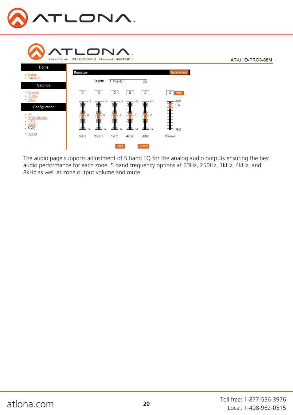 Atlona AT UHD PRO3-88M User Manual | Page 20 / 28