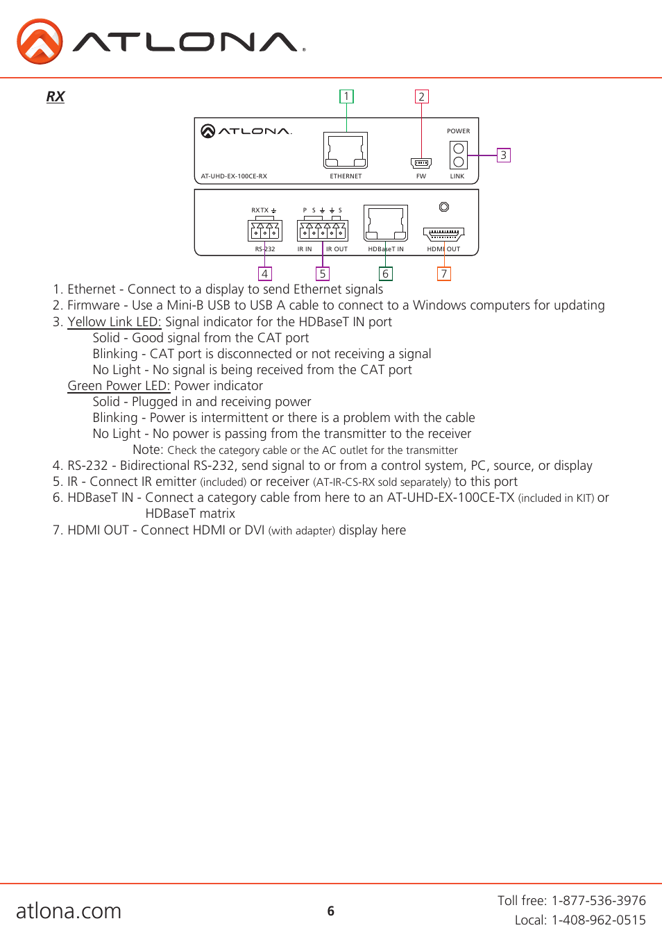 Atlona AT UHD EX 100CE User Manual | Page 6 / 14