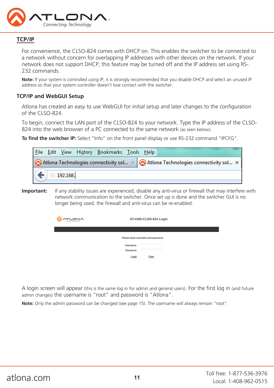 Atlona AT UHD CLSO 824 User Manual | Page 11 / 32