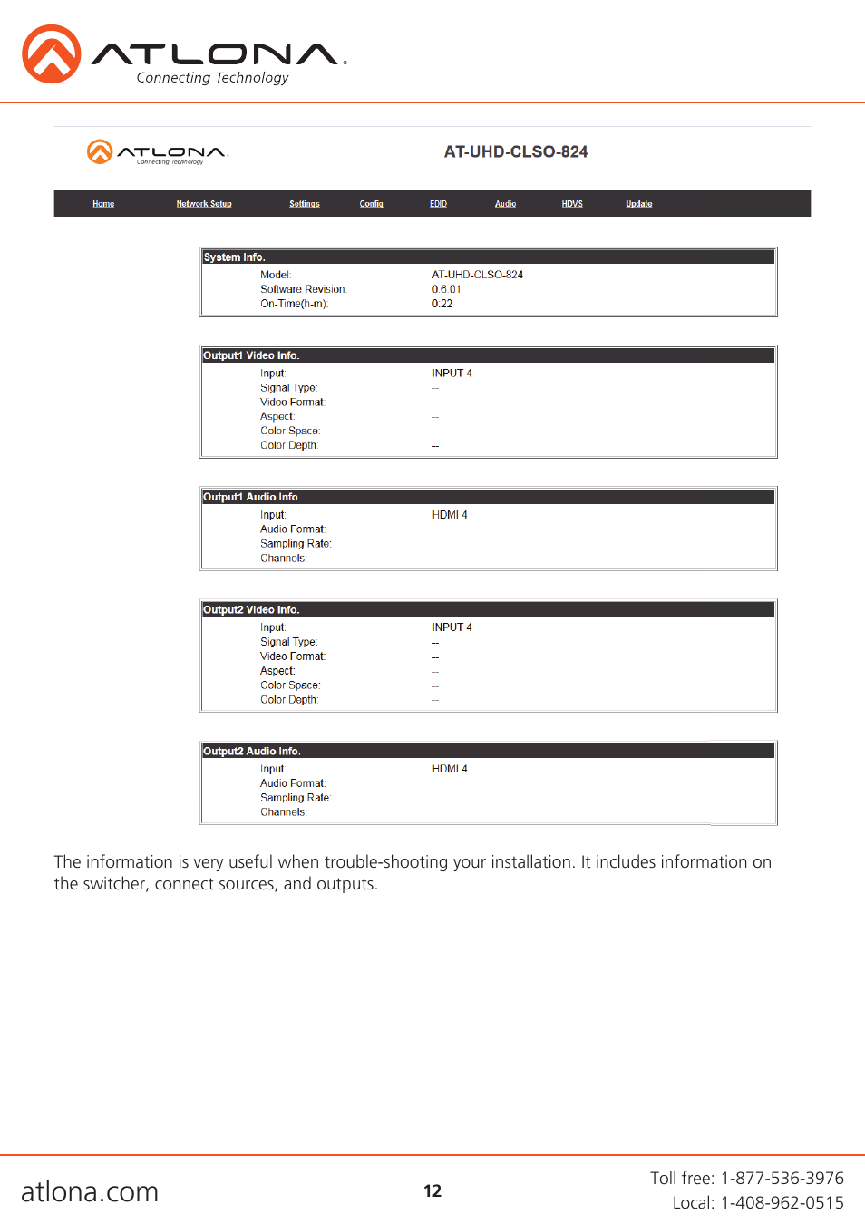 Atlona AT UHD CLSO 824 User Manual | Page 12 / 32