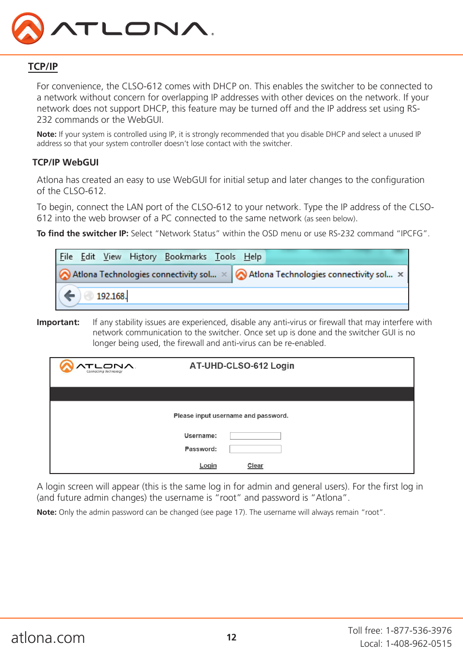 Atlona AT UHD CLSO 612 V2 User Manual | Page 12 / 35