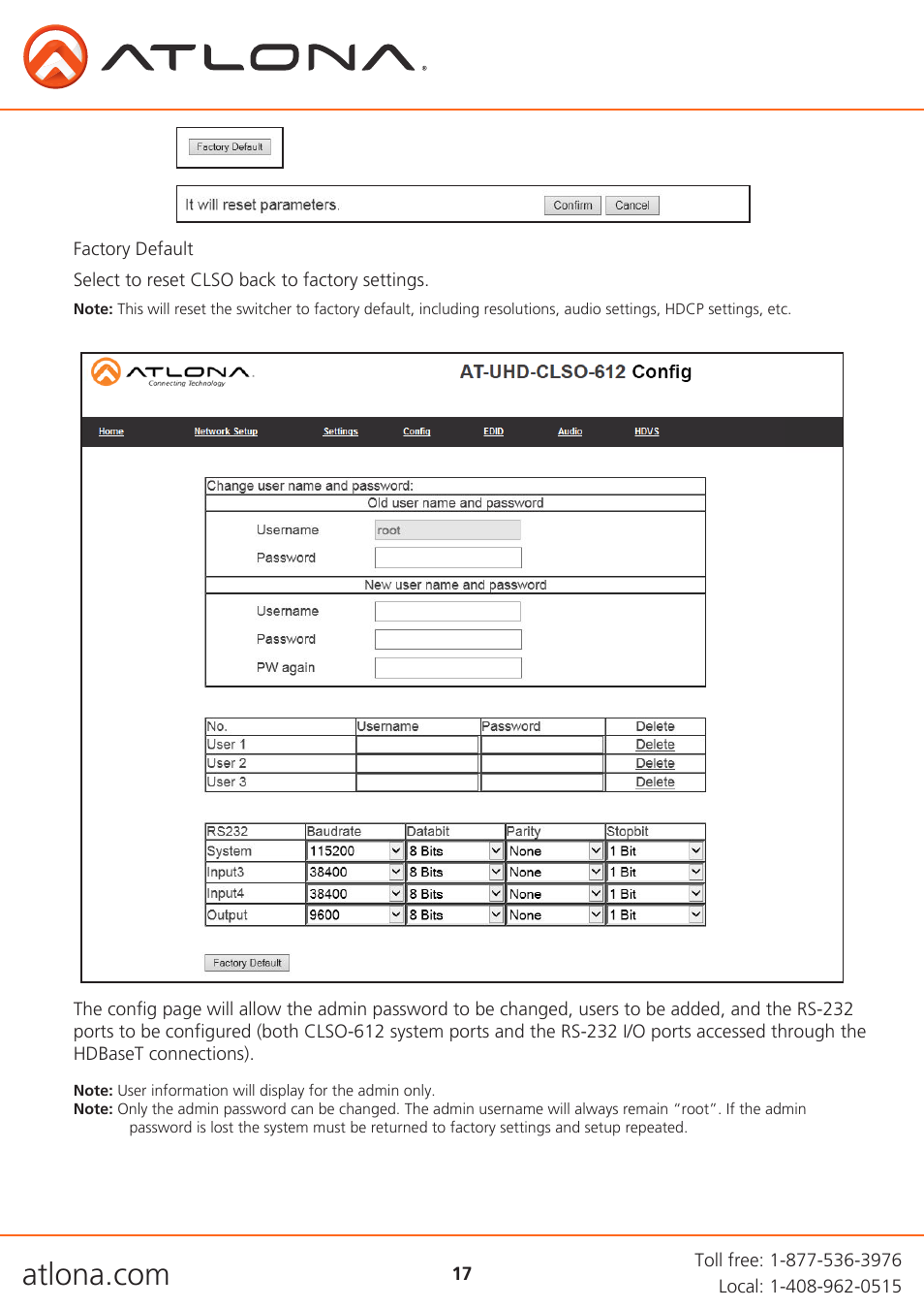 Atlona AT UHD CLSO 612 V2 User Manual | Page 17 / 35