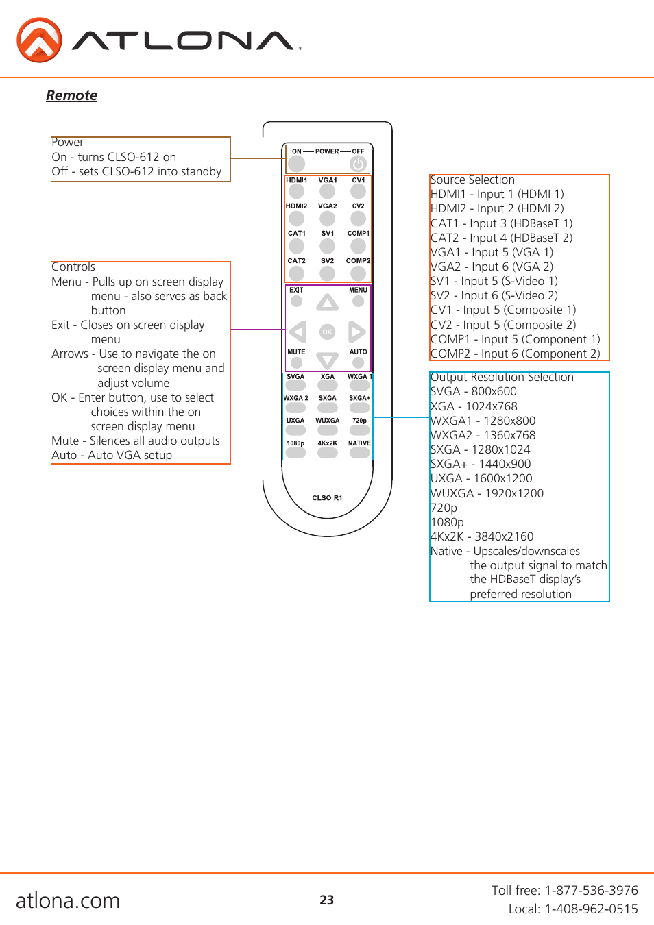 Atlona AT UHD CLSO 612 V2 User Manual | Page 23 / 35