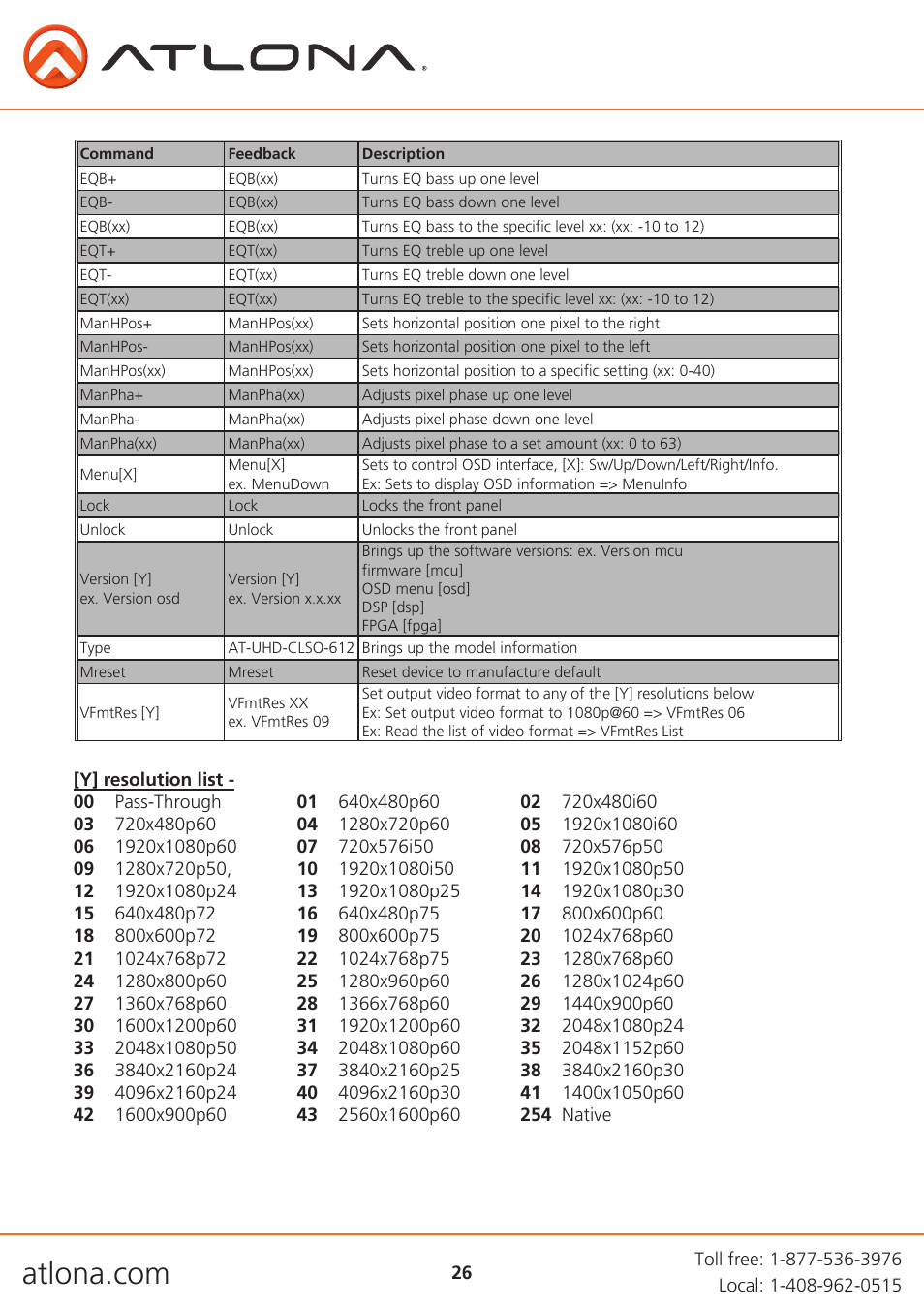 Atlona AT UHD CLSO 612 V2 User Manual | Page 26 / 35