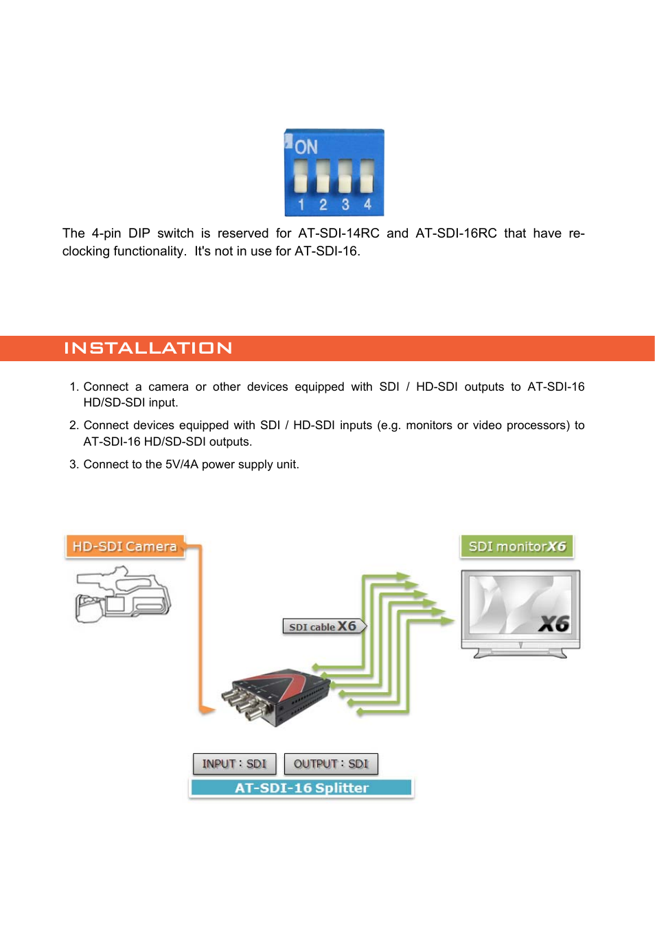 Installation | Atlona AT SDI 16 User Manual | Page 6 / 9