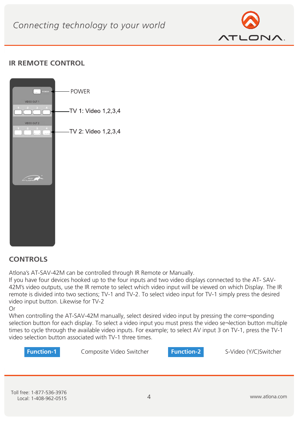 Atlona AT SAV 42M User Manual | Page 5 / 9