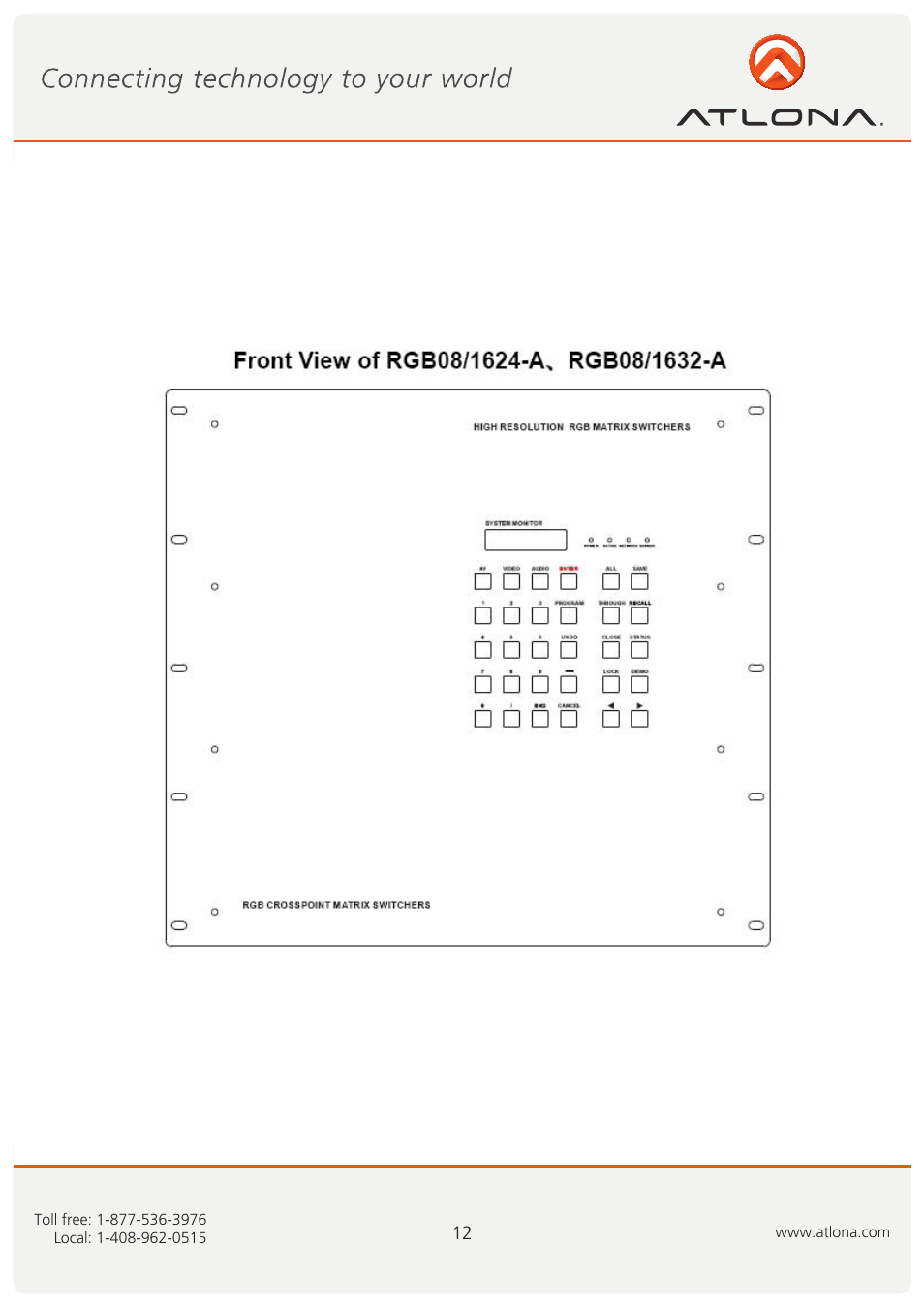 Atlona AT RGB MATRIX User Manual | Page 13 / 36