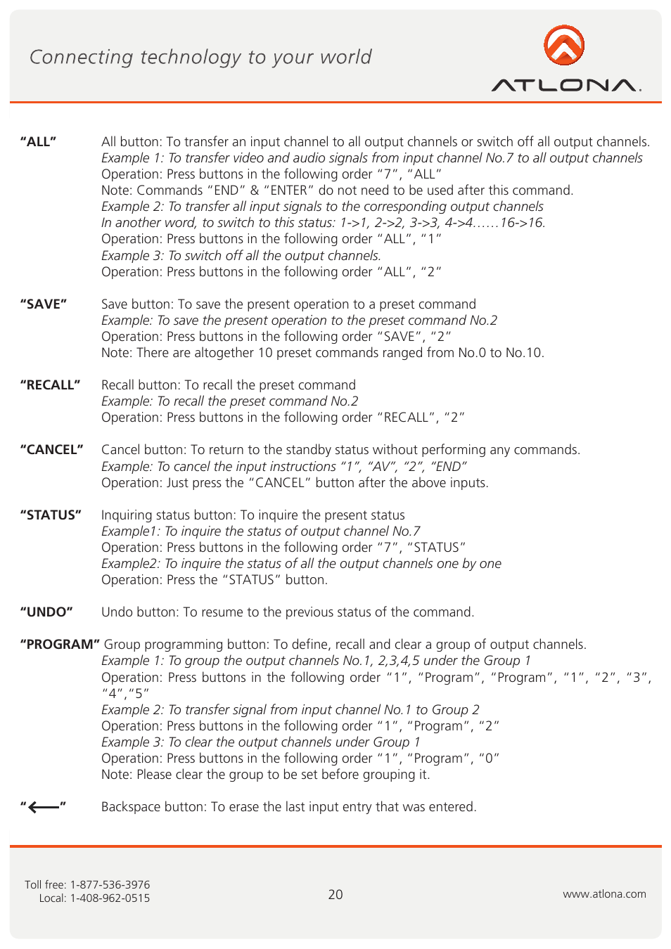 Atlona AT RGB MATRIX User Manual | Page 21 / 36