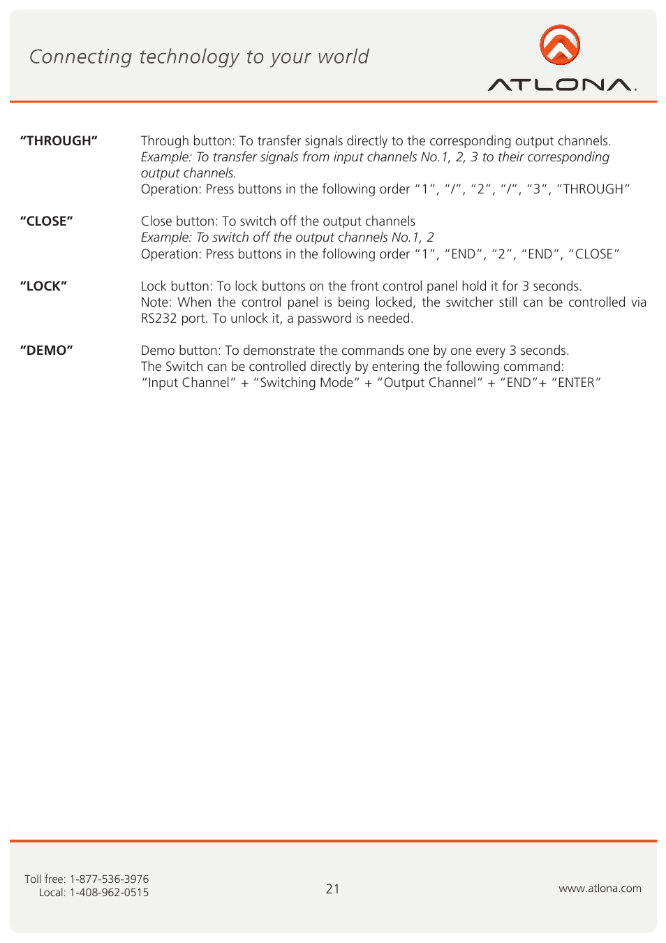 Atlona AT RGB MATRIX User Manual | Page 22 / 36