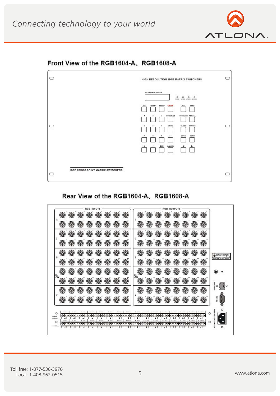 Atlona AT RGB MATRIX User Manual | Page 6 / 36