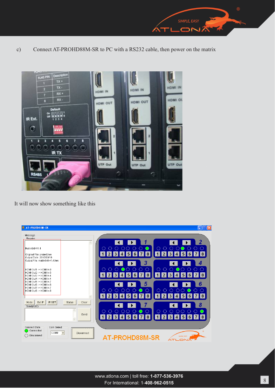Atlona AT PROHD88M SR User Manual | Page 8 / 12