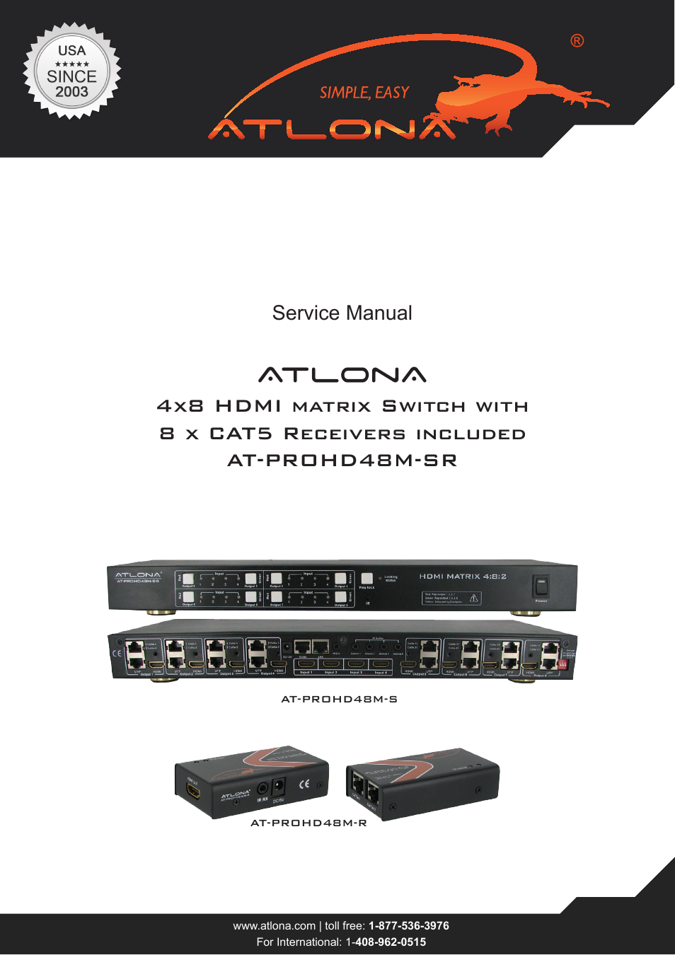 Atlona AT PROHD48M SR User Manual | 14 pages