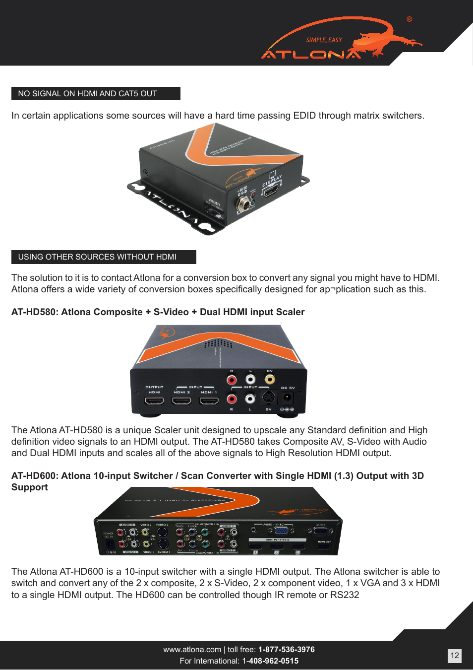 Atlona AT PROHD48M SR User Manual | Page 12 / 14