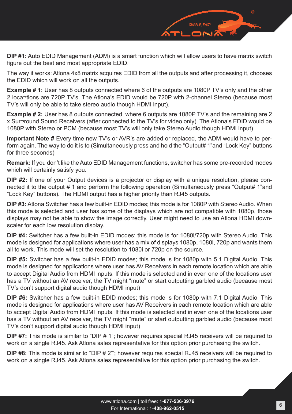 Atlona AT PROHD48M SR User Manual | Page 6 / 14