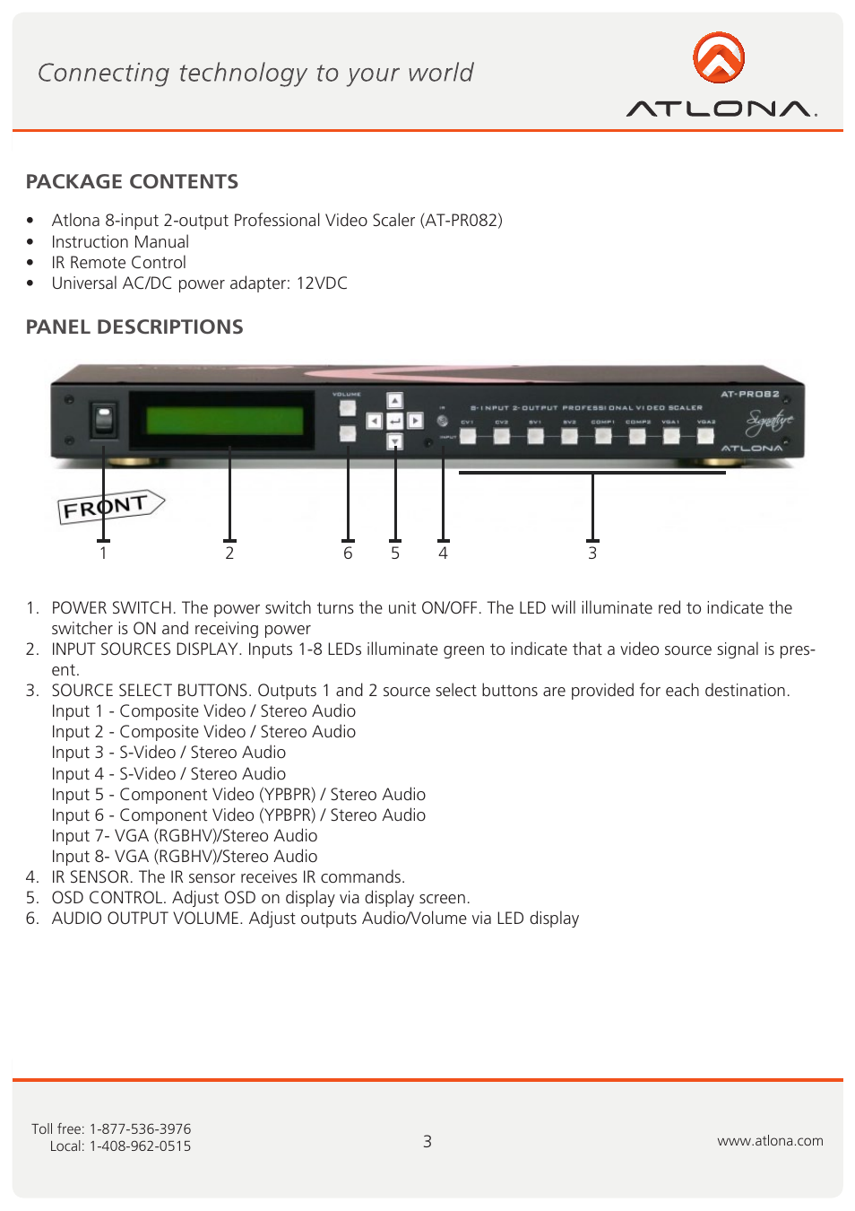 Atlona AT PRO82 User Manual | Page 4 / 12
