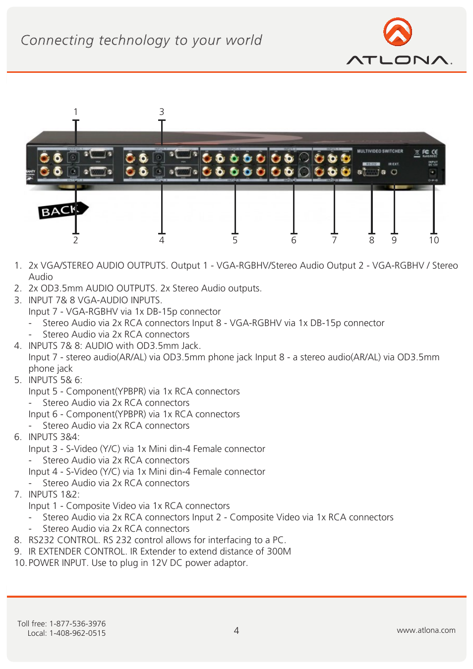 Atlona AT PRO82 User Manual | Page 5 / 12