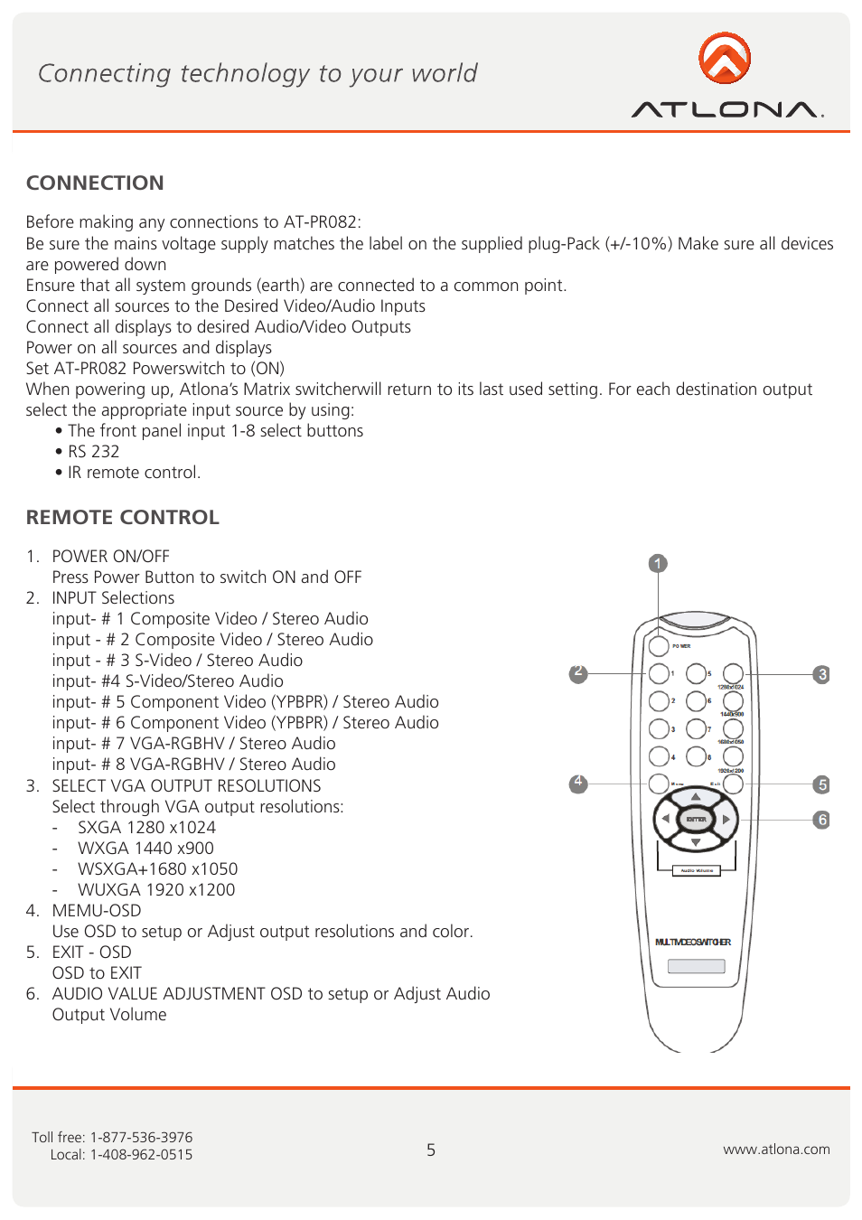 Atlona AT PRO82 User Manual | Page 6 / 12