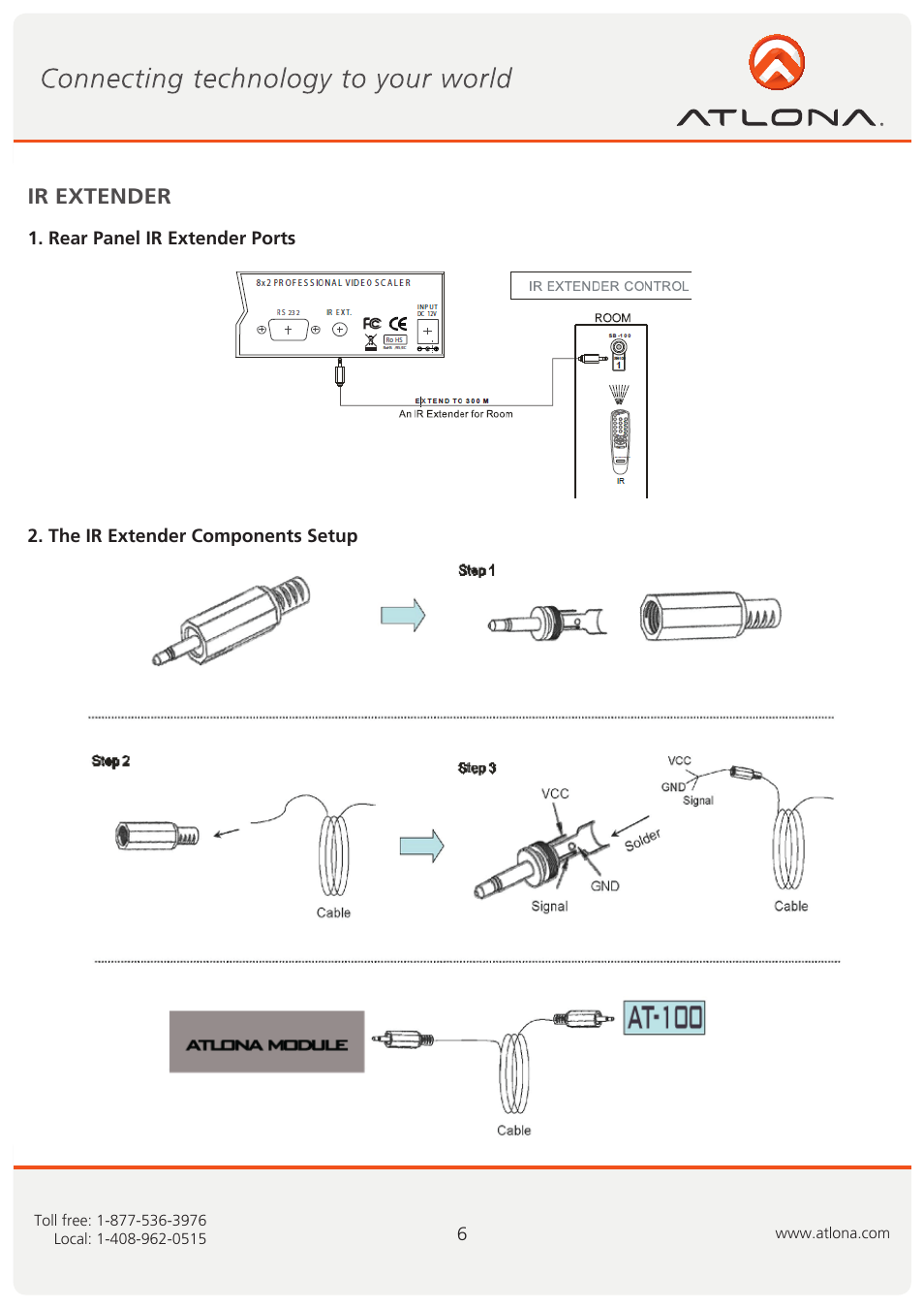 Ir extender | Atlona AT PRO82 User Manual | Page 7 / 12