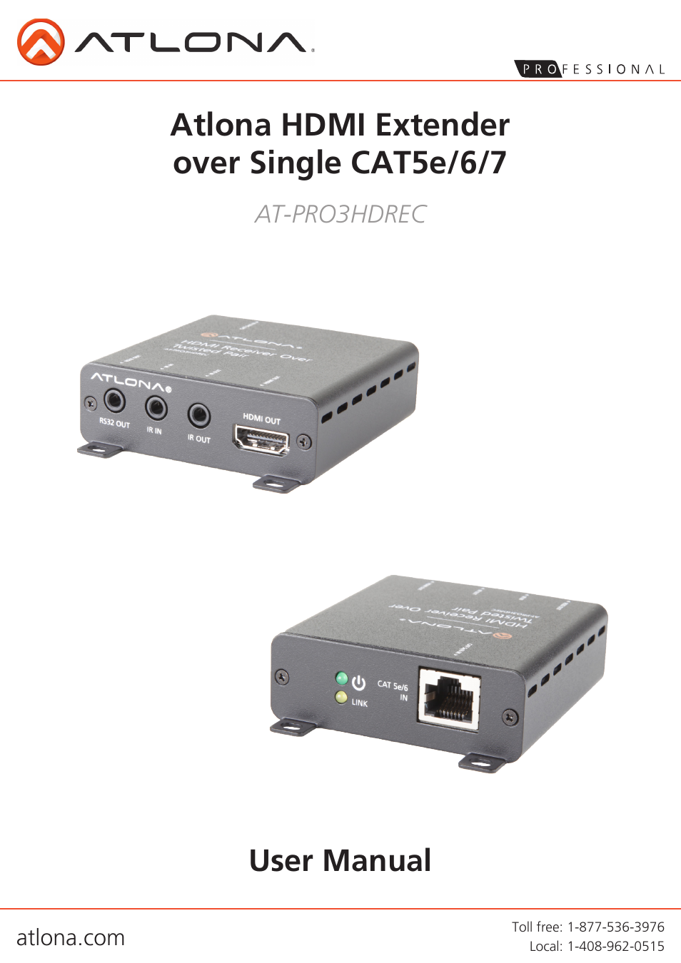 Atlona AT PRO3HDREC User Manual | 9 pages