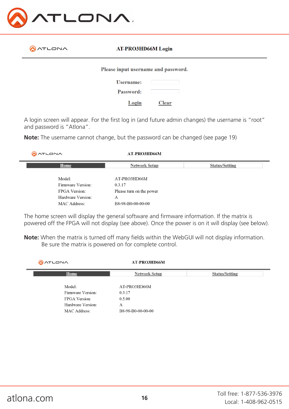 Atlona AT PRO3HD66M User Manual | Page 16 / 30