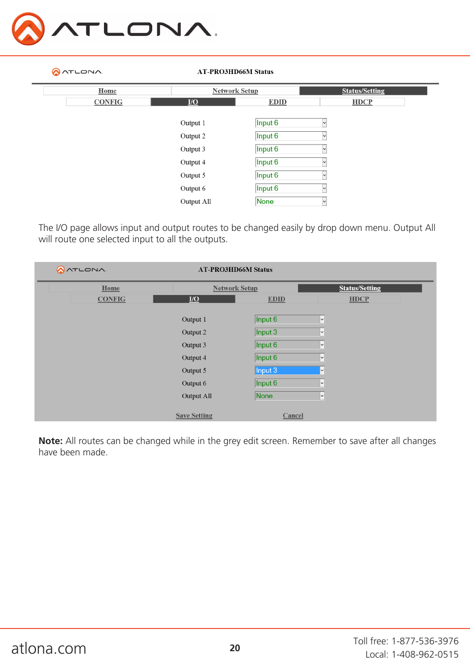 Atlona AT PRO3HD66M User Manual | Page 20 / 30